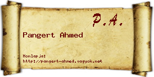 Pangert Ahmed névjegykártya